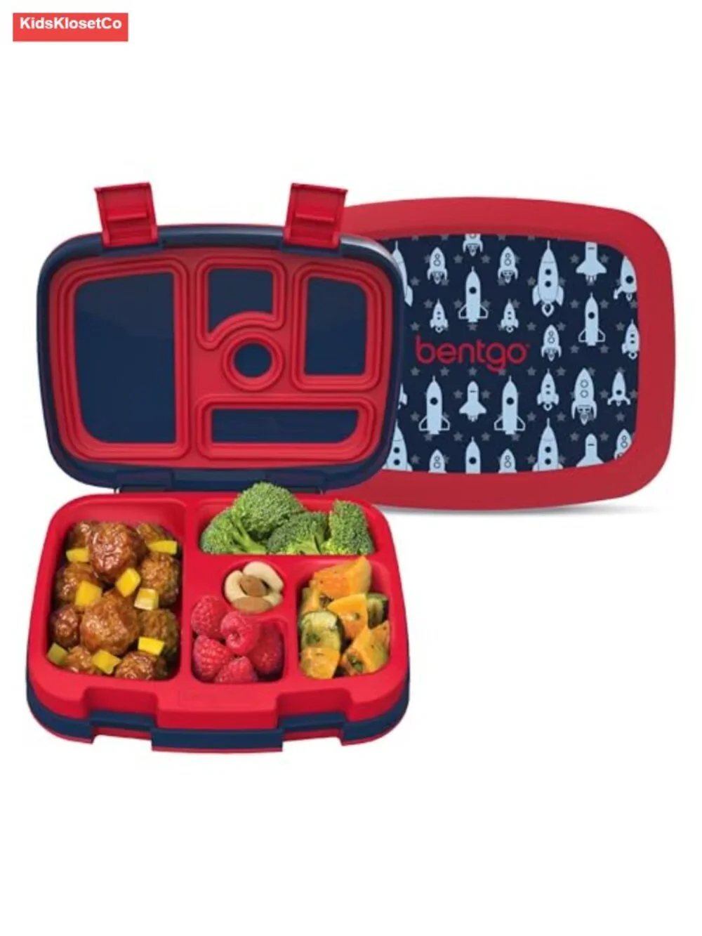 Leak-Proof 5-Compartment Bento Lunch Box for Kids Ages 3-7, Microwave &